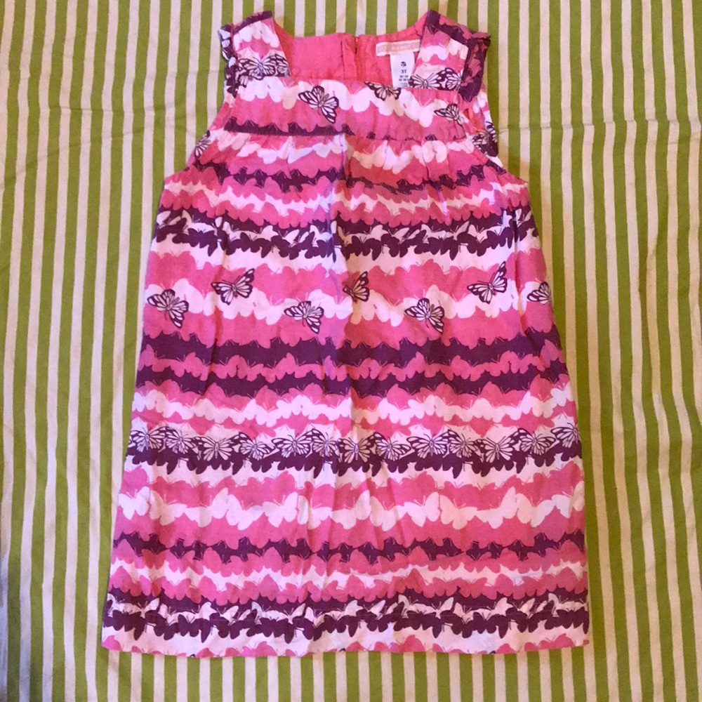 Pink and Purple Butterfly Print Dress